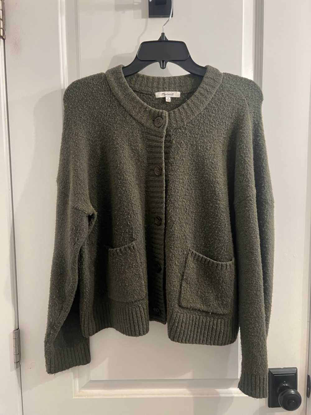 Madewell Olive Green Pocket-Front Cardigan - Picture 2 of 4